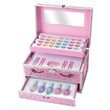 Trusa metalica cu accesorii pentru machiaj si unghii, Unicorn Big Glitter Case, fetite, Martinelia 