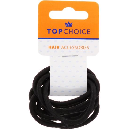 Set 10 elastice de par "Elegant Black, Top Choice TC66214