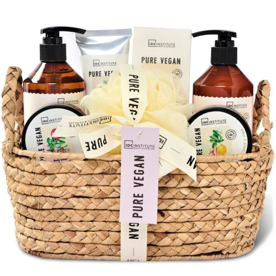 Set 7 produse de ingrijire cu cosulet decor Pure Vegan IDC Institute 42042, 800 ml