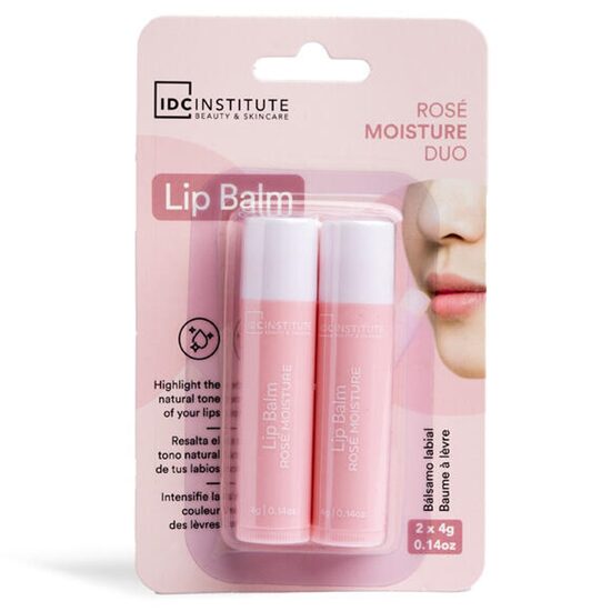 Set 2 balsam de buze cu hidratare intensa Moisture Rose Duo IDC Institute 42102, 2x4 g 