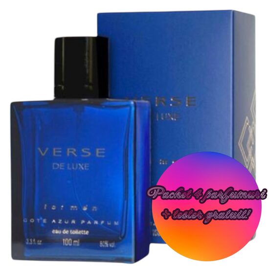 Set 4 Apa de toaleta Verse de Luxe, barbati, Cote D´Azur, 100 ml + Tester GRATUIT