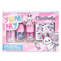 Set 2 lacuri de unghii, pila si stickere decorative Yummy, Martinelia 12242, 3 ml