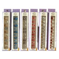 Mixt de 12 seturi unghii false autoadezive press-on, Chique, C1-740