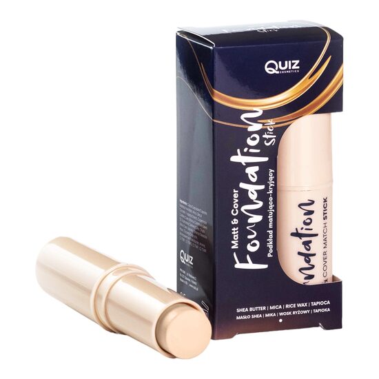 Fond de ten stick Matt & Cover Porcelain, Quiz Cosmetics nr 01, 7.5g