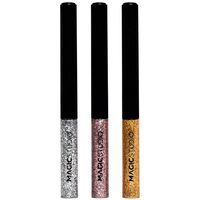 Set 3 bucati Eyeliner liquid Glitter Magic Studio 24192, argintiu, auriu, roz, 10.5 ml