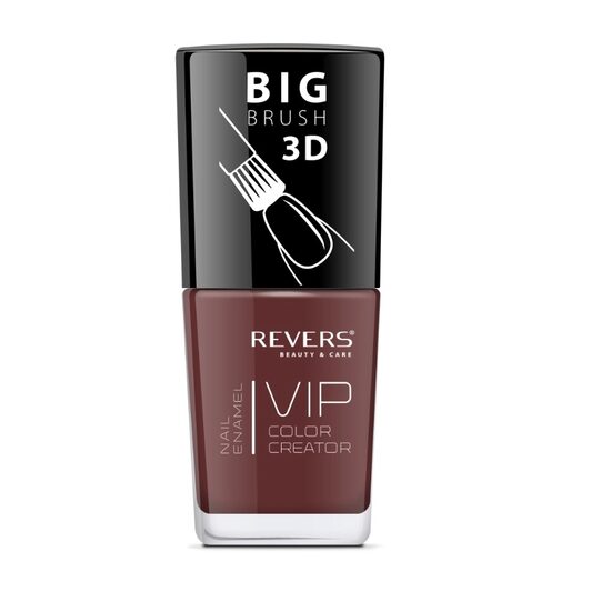 Lac de unghii Vip, 3D, Revers, maro inchis, 12 ml, Nr 024 - Lucios