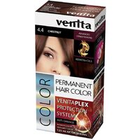Vopsea de par permanenta, Venita Plex, 125 ml, Nr 4.4, Castaniu, 125ml