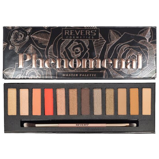 Fard de pleoape 12 culori, Phenomenal Black, Nr. 01, Revers