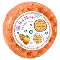 Burete de baie infuzat cu unt de corp si uleiuri esentiale Let that Mango Body Buffer  200g, Bomb Cosmetics