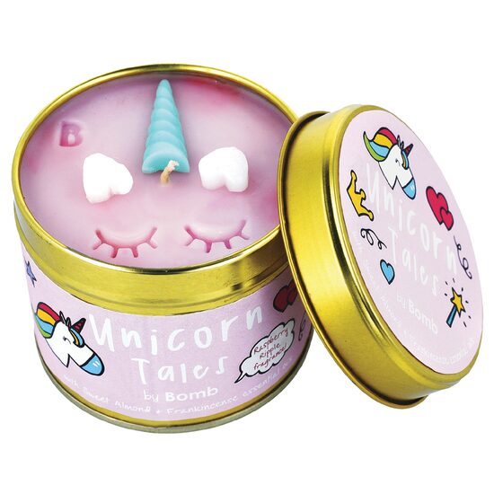 Lumanare parfumata 180g  Unicorn Tales (Cutie metalica), Bomb Cosmetics
