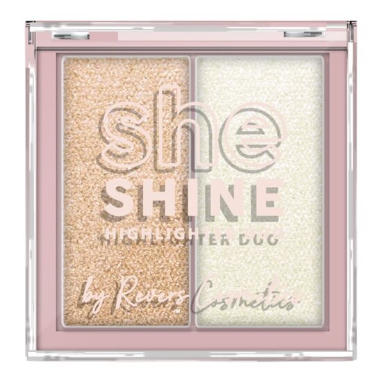 Paleta iluminator Duo She Shine 02 Afterglow, Revers, 7,2 g