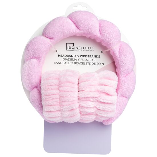 Set bentită și manșete Skincare roz, IDC Institute, 44137