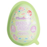Bombă de baie efervescentă cu surpriză în interior, verde, 98212K , Martinelia, 150g