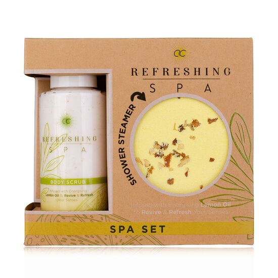 Set wellness Refreshing Spa exfoliant corporal & tabletă aromată pentru duș, Accentra, 6057743