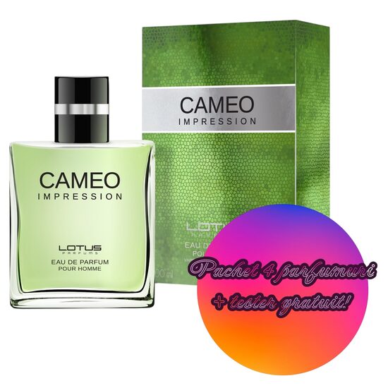 Set 4 Apa de parfum Cameo Impression, Revers, Barbati, 100ml + Tester 100 ml GRATUIT