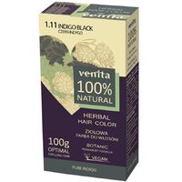 Vopsea de par pulbere, pe baza de plante, naturala 100%, Venita, Nr 1.11, Negru Indigo, 100g