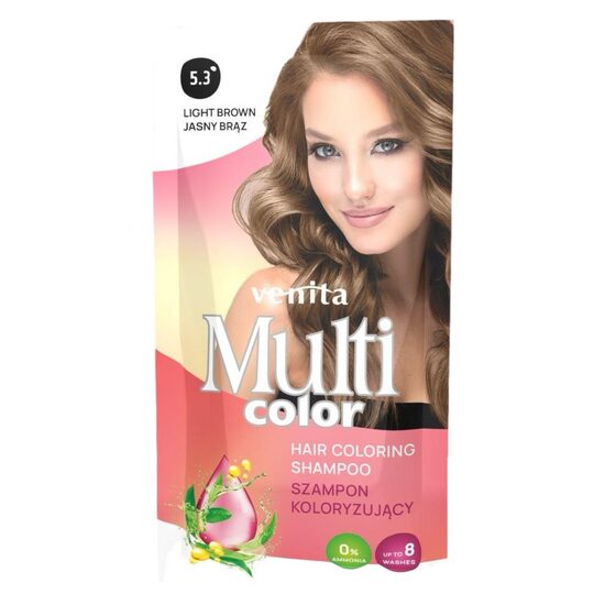 Sampon Colorant si Nuantator, Multicolor, Venita, 5.3 Light Brown, 40g