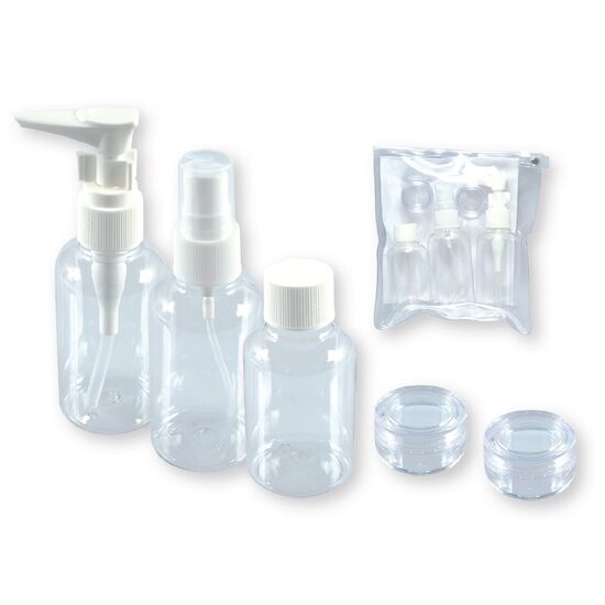 Set de 5 Recipiente pentru calatorie si etui cu fermoar, Top Choice, 42218
