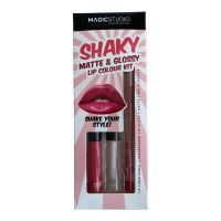 Set gloss si creion de buze Shaky, Matte & Glossy, 60749, Roz inchis, Magic Studio, 2 g