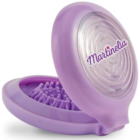 Perie de par pentru copii pliabila cu oglinda si joc labirint mov Martinelia 3015w